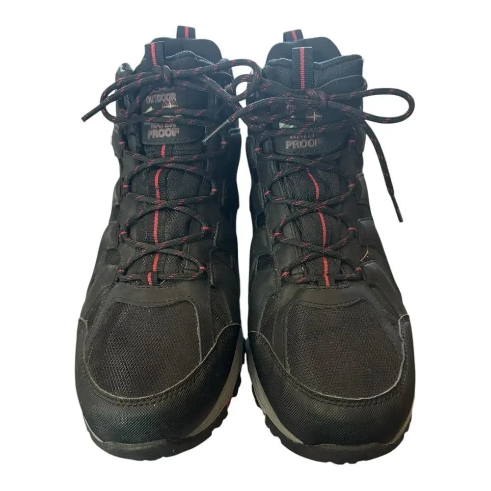 SKECHERS Men`s Relaxed Fit Selmen Relodge Black Waterproof Hiking Boots 13